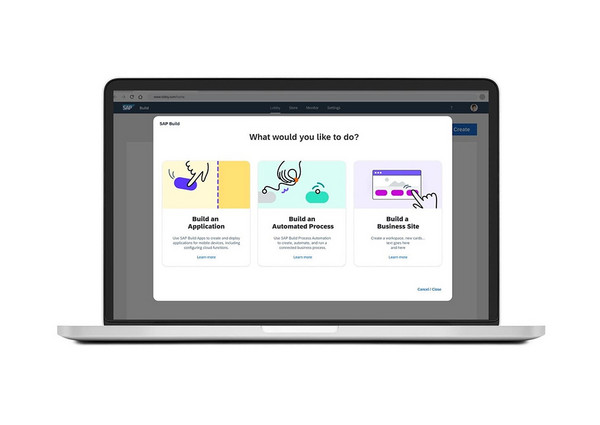 The "lobby" of the SAP Build Platform; Source: SAP